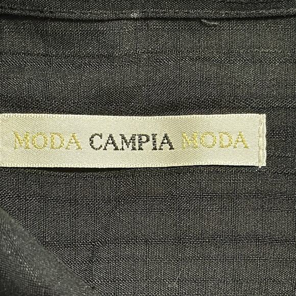 MODA CAMPIA men’s size medium black button up short sleeve casual shirt business - Picture 6 of 10